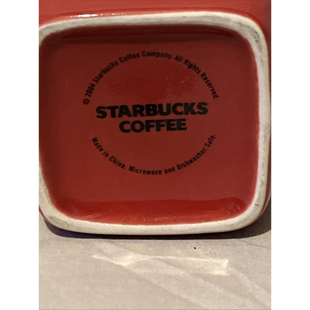 Starbucks‎ 2004 Red Christmas Snowflake Holiday Coffee Tea Cup Mug Heavy Retired - Picture 4 of 4